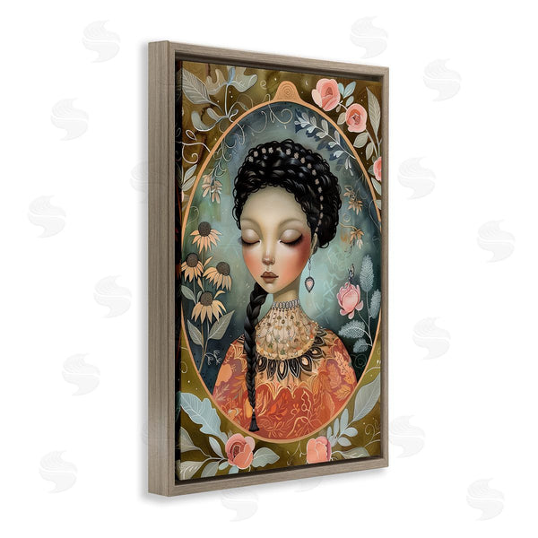 Stupell Industries The Dutch Lady | Floral Edged Portrait Of Woman