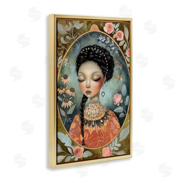 Stupell Industries The Dutch Lady | Floral Edged Portrait Of Woman