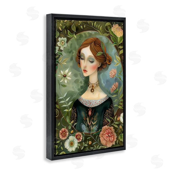 Stupell Industries The Dutch Lady | Floral Edged Victorian Woman