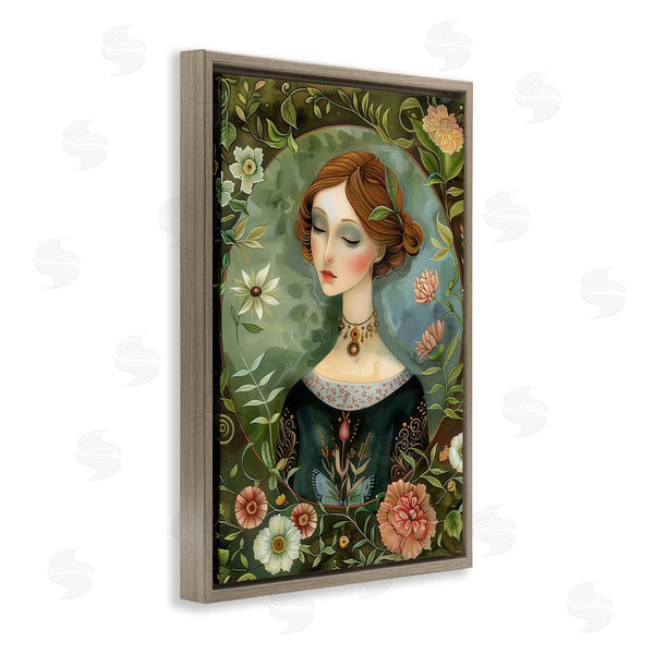 Stupell Industries The Dutch Lady | Floral Edged Victorian Woman