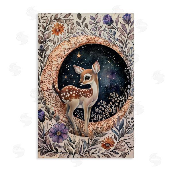 stupell industries The Dutch Lady | Floral Fawn and Moon
