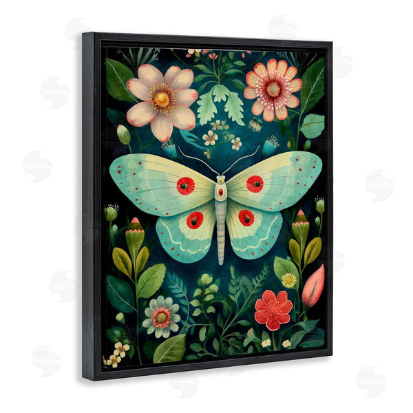 Stupell Industries The Dutch Lady | Green & Pink Moth Pattern Wall Art