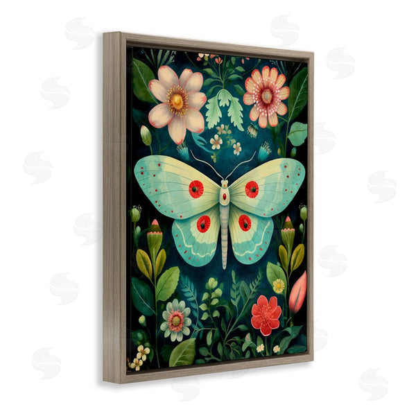 Stupell Industries The Dutch Lady | Green & Pink Moth Pattern Wall Art