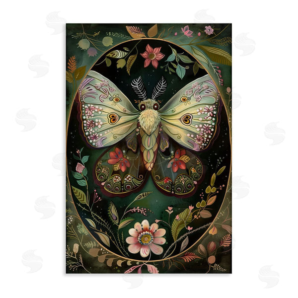 stupell industries The Dutch Lady | Green Toned Victorian Moth