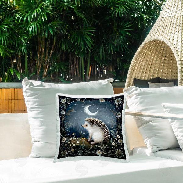 Stupell Industries The Dutch Lady | Hedgehog Under Forest Moon Printed Throw Pillow