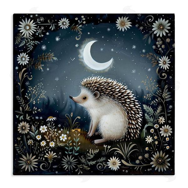 stupell industries The Dutch Lady | Hedgehog Under Forest Moon Wall Art