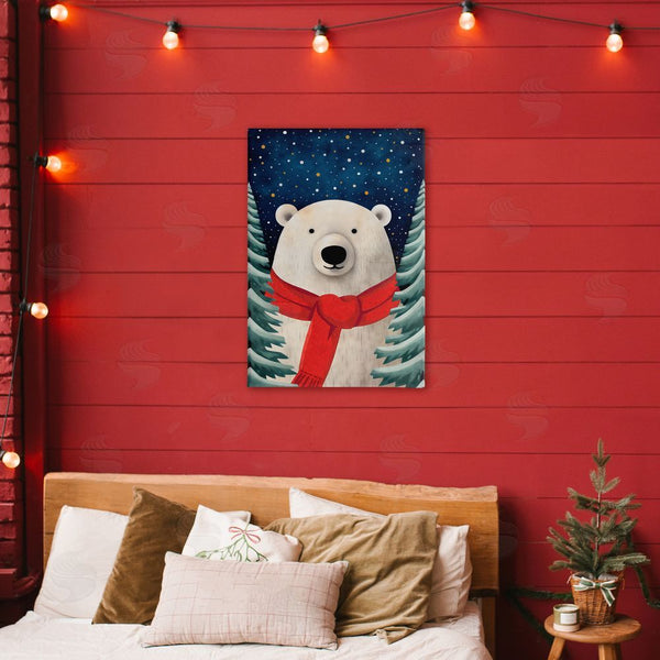 Stupell Industries The Dutch Lady | Merry Polar Bear With Scarf Wall Art