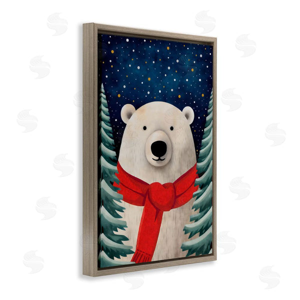 Stupell Industries The Dutch Lady | Merry Polar Bear With Scarf Wall Art