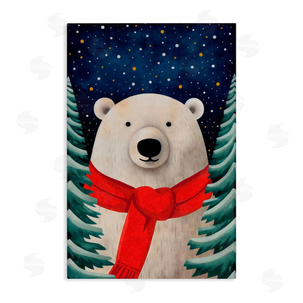 stupell industries The Dutch Lady | Merry Polar Bear with Scarf Wall Art
