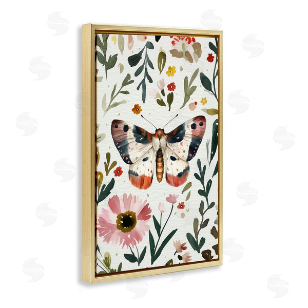 Stupell Industries The Dutch Lady | Moth & Organic Flowers