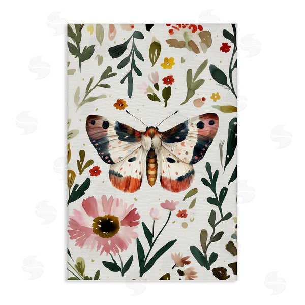 stupell industries The Dutch Lady | Moth & Organic Flowers