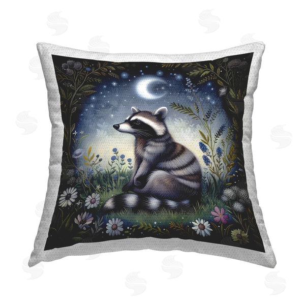 Stupell Industries The Dutch Lady | Raccoon Under Night Forest Printed Throw Pillow