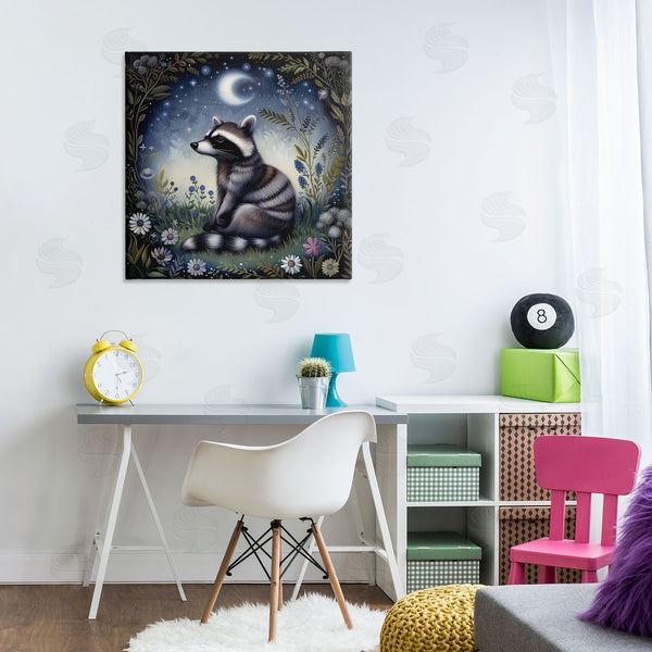 Stupell Industries The Dutch Lady | Raccoon Under Night Forest Wall Art