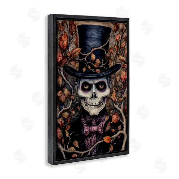 Stupell Industries The Dutch Lady | Spooky Skeleton With Leaves Wall Art