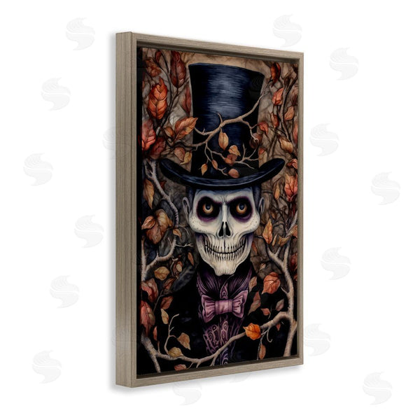 Stupell Industries The Dutch Lady | Spooky Skeleton With Leaves Wall Art