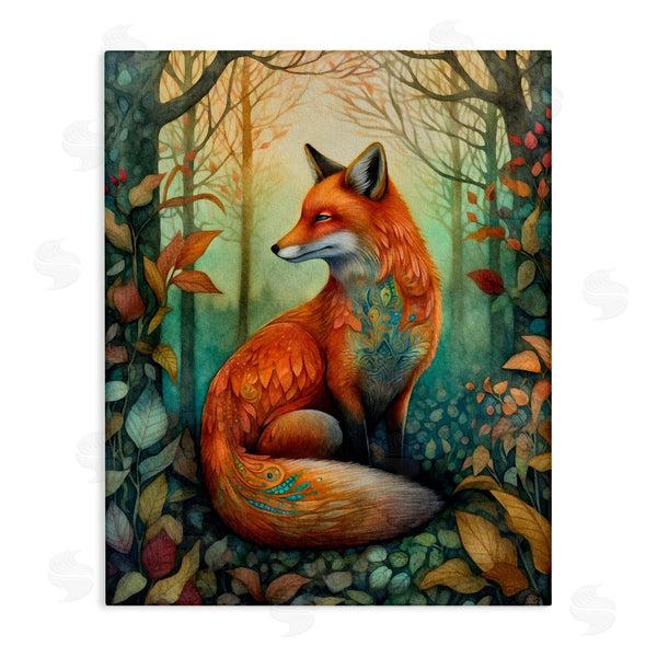 stupell industries The Dutch Lady | Vibrant Fox in Forest Foliage Wall Art
