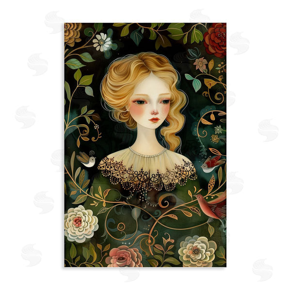 stupell industries The Dutch Lady | Victorina Woman with Florals