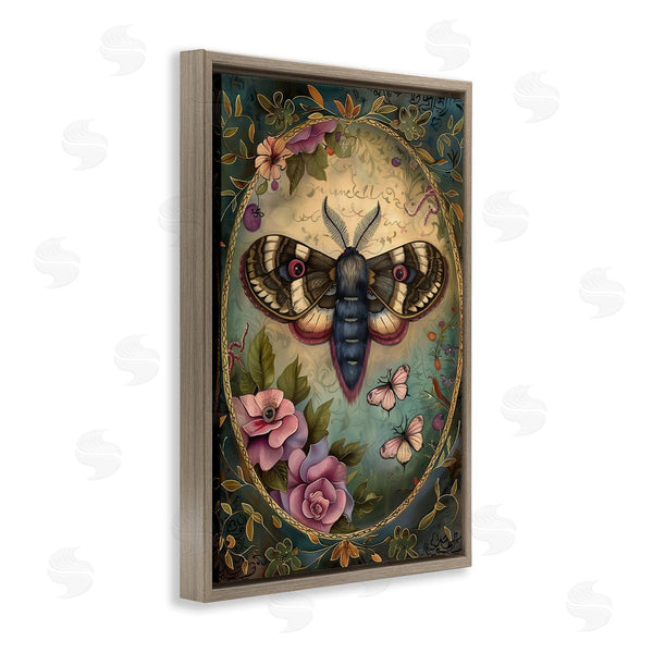 Stupell Industries The Dutch Lady | Vintage Moth & Floral Border