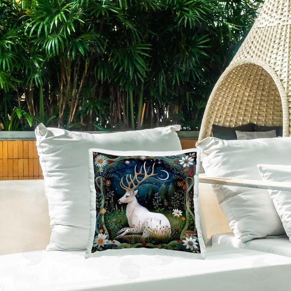 Stupell Industries The Dutch Lady | White Deer Forest Scene Printed Throw Pillow