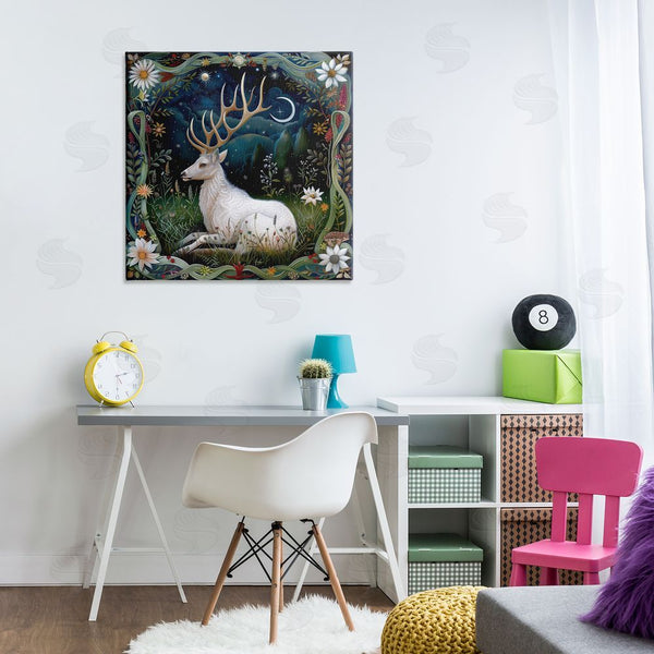 Stupell Industries The Dutch Lady | White Deer Forest Scene Wall Art