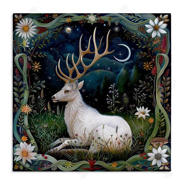 stupell industries The Dutch Lady | White Deer Forest Scene Wall Art