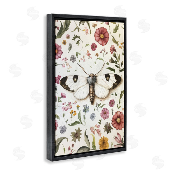 Stupell Industries The Dutch Lady | White Moth & Botanicals