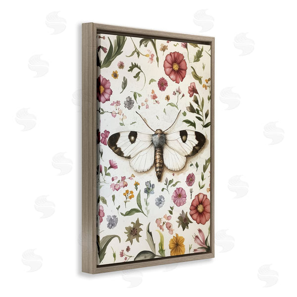 Stupell Industries The Dutch Lady | White Moth & Botanicals