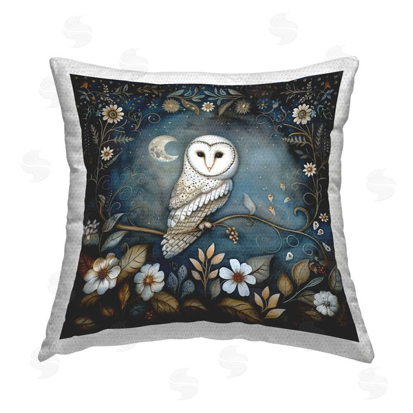 Stupell Industries The Dutch Lady | White Owl Forest Scene Printed Throw Pillow