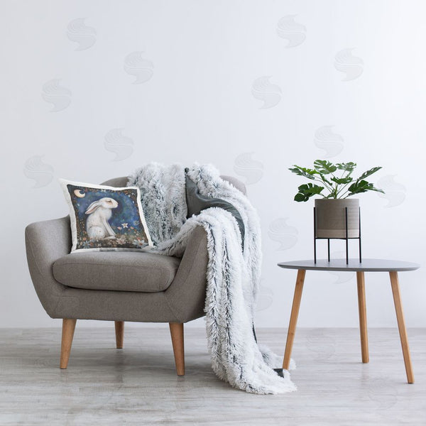 Stupell Industries The Dutch Lady | White Rabbit Forest Scene Printed Throw Pillow