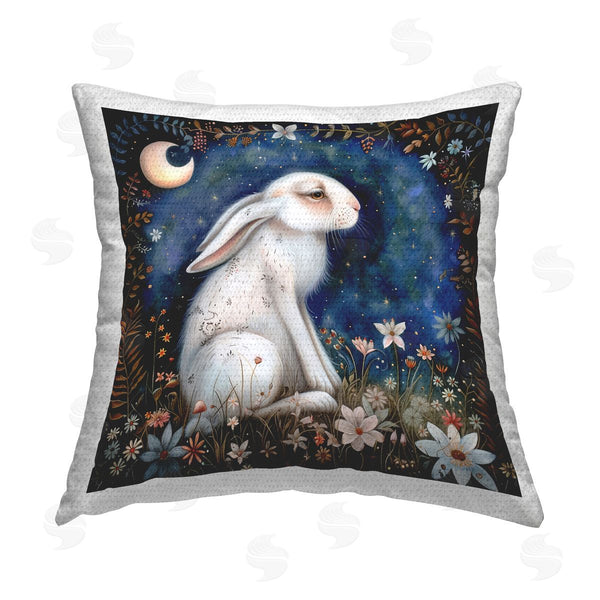 Stupell Industries The Dutch Lady | White Rabbit Forest Scene Printed Throw Pillow