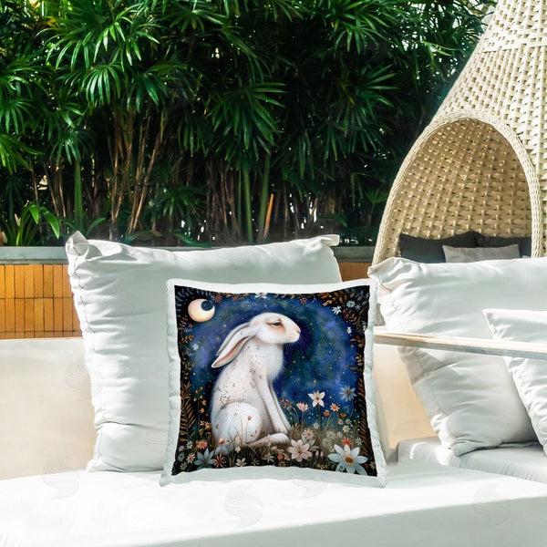 Stupell Industries The Dutch Lady | White Rabbit Forest Scene Printed Throw Pillow