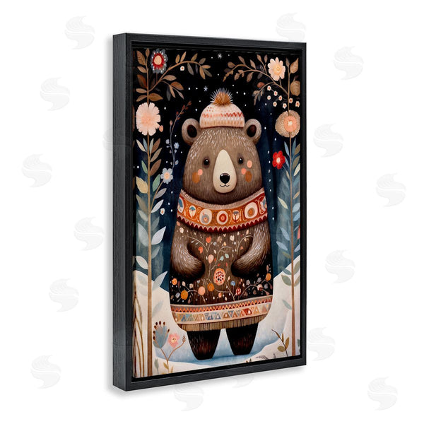 Stupell Industries The Dutch Lady | Winter Woodland Bear Wall Art
