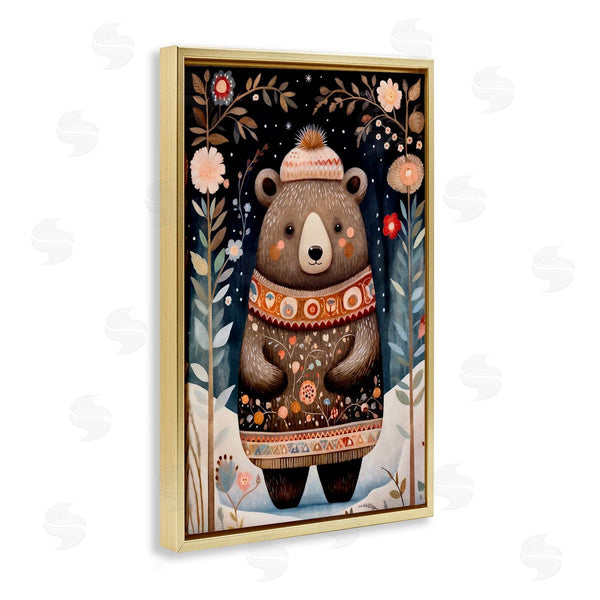 Stupell Industries The Dutch Lady | Winter Woodland Bear Wall Art