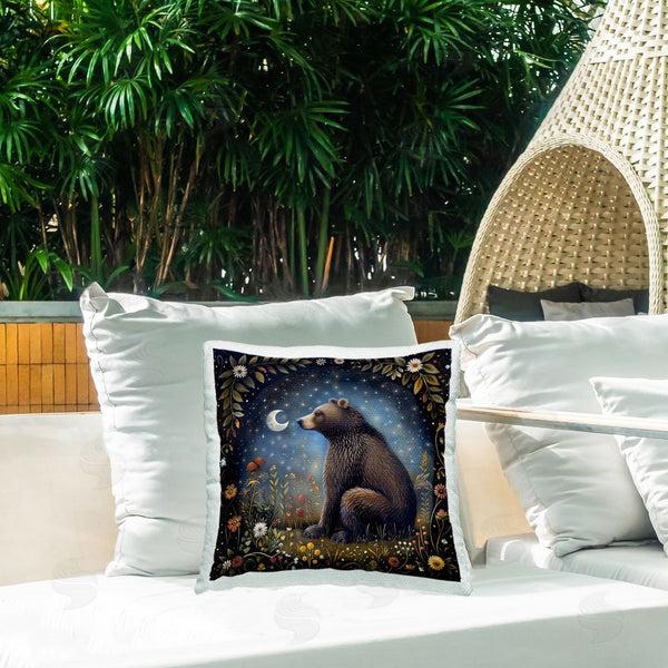 Stupell Industries The Dutch Lady | Woodland Bear Night Forest Printed Throw Pillow