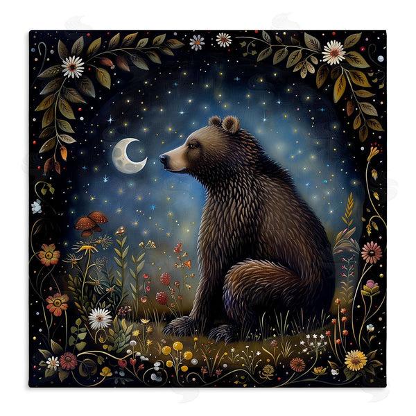 stupell industries The Dutch Lady | Woodland Bear Night Forest Wall Art