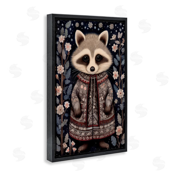 Stupell Industries The Dutch Lady | Woodland Pattern Raccoon Wall Art