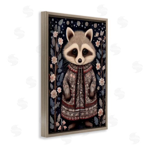 Stupell Industries The Dutch Lady | Woodland Pattern Raccoon Wall Art