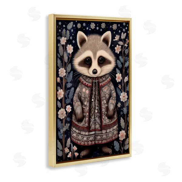 Stupell Industries The Dutch Lady | Woodland Pattern Raccoon Wall Art