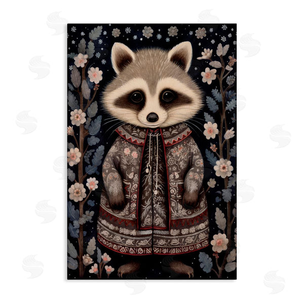 stupell industries The Dutch Lady | Woodland Pattern Raccoon Wall Art