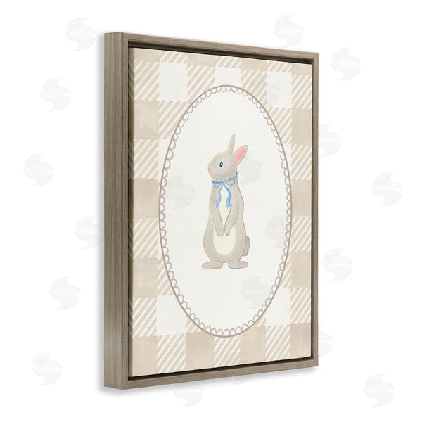 Stupell Industries The Paper Curator | Bunny On Green Gingham Wall Art