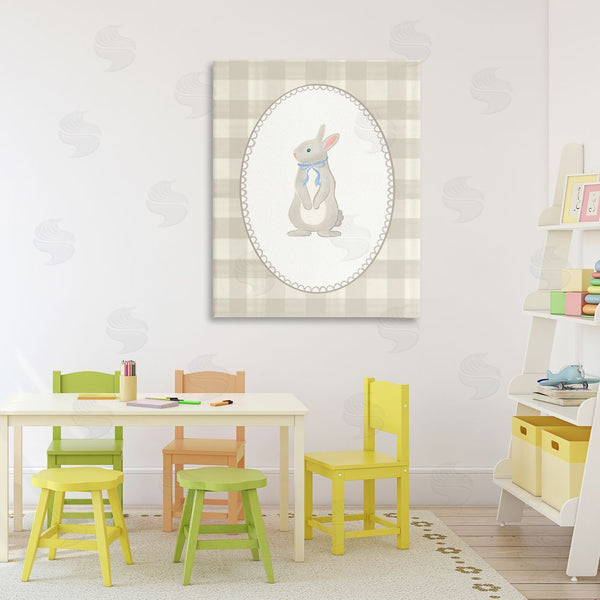 Stupell Industries The Paper Curator | Bunny On Green Plaid Wall Art