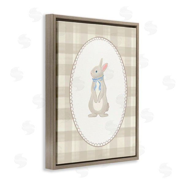 Stupell Industries The Paper Curator | Bunny On Green Plaid Wall Art