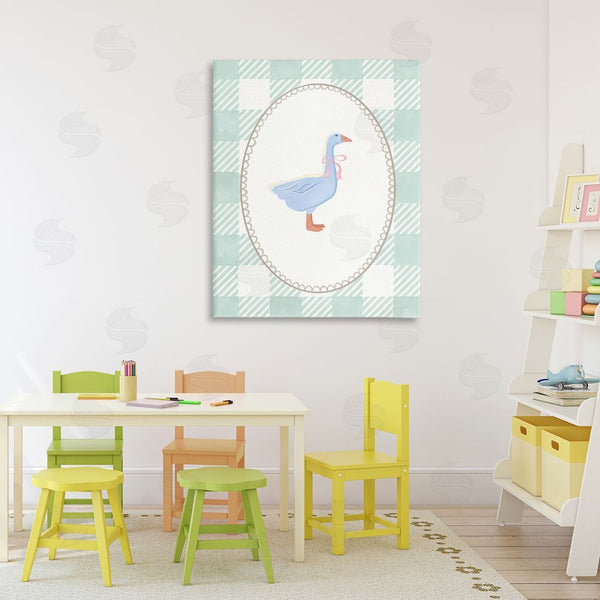 Stupell Industries The Paper Curator | Goose On Soft Green Plaid Wall Art