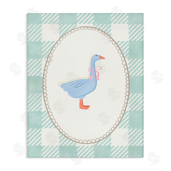 stupell industries The Paper Curator | Goose on Soft Green Plaid Wall Art