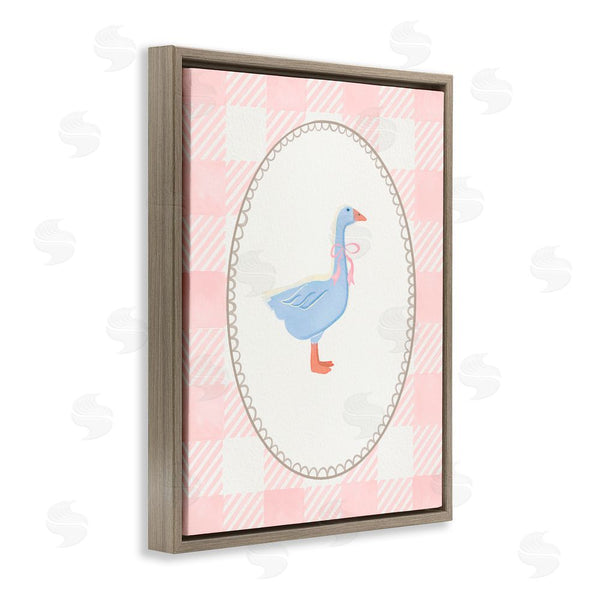 Stupell Industries The Paper Curator | Goose On Soft Pink Plaid Wall Art