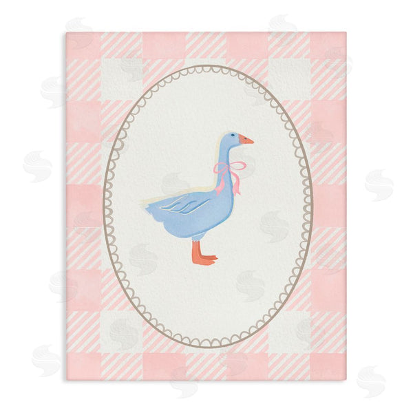 stupell industries The Paper Curator | Goose On Soft Pink Plaid Wall Art