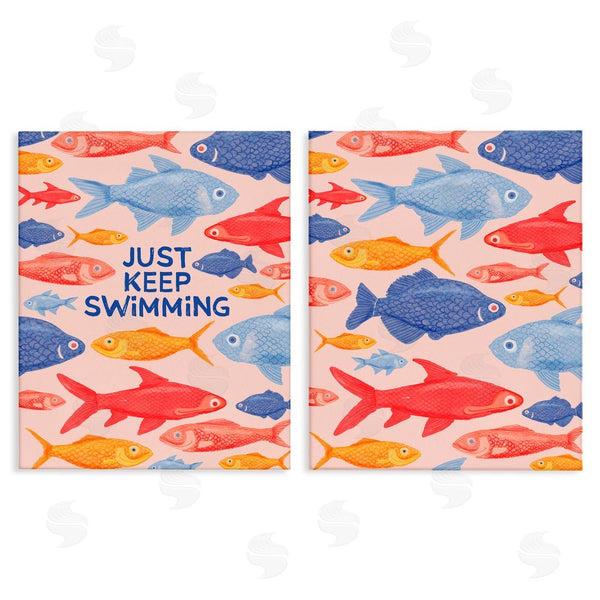 stupell industries The Paper Curator | Just Keep Swimming Motivating Fish Wall Art
