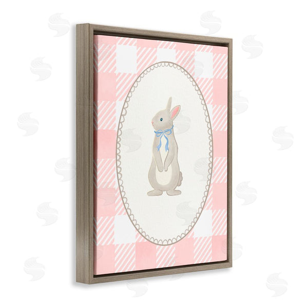 Stupell Industries The Paper Curator | Soft Pastel Gingham Rabbit Wall Art