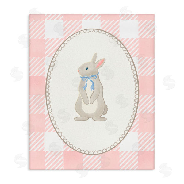 stupell industries The Paper Curator | Soft Pastel Gingham Rabbit Wall Art