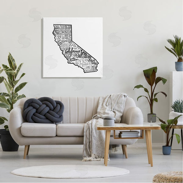 Stupell Industries The Saturday Evening Post | California State Cities Typography Map Wall Art